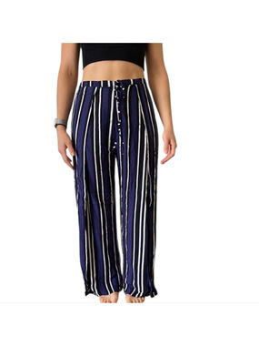 Maeve Anthropologie Striped Wide-Leg Boho Open-Leg Pants – Size Small